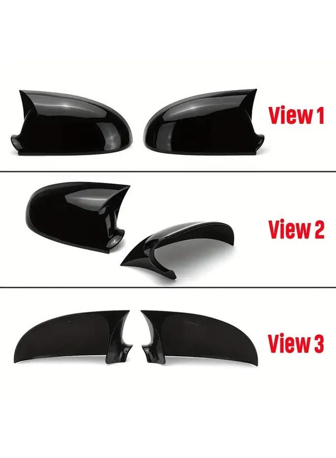 أغطية مرايا جانبية ذات مظهر أسود كربوني لامع لفولكس فاجن جولف 5 MK5 GTI R32 2003-2009 - Image 3